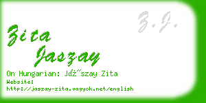 zita jaszay business card